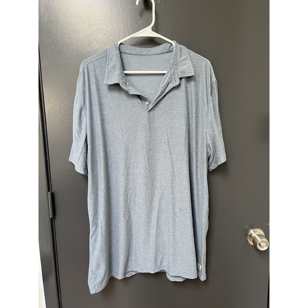 Vuori Strato Tech Polo Shirt Men's Sz XXL Gray V188 Short Sleeve Performance